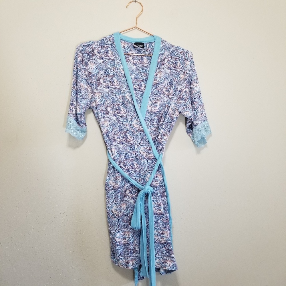 Rampage intimates wrap cover up robe with tie (e)